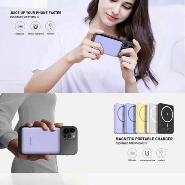 PowerMag Mini – 5000mAh Magnetic Wireless Power Bank - Image 4