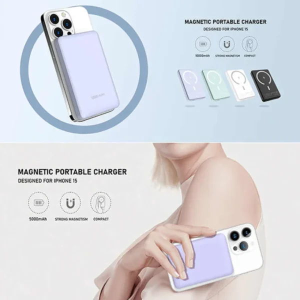 PowerMag Mini – 5000mAh Magnetic Wireless Power Bank - Image 6