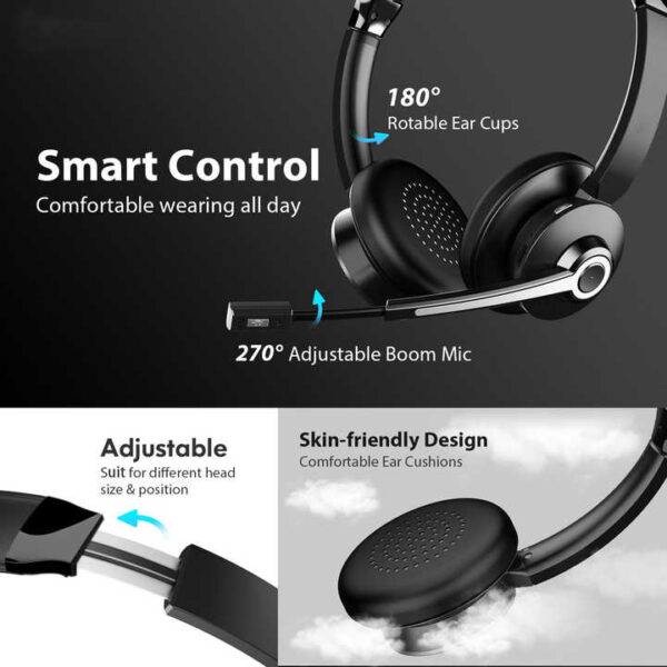 BT-786 – Wireless Bluetooth Headset with Noise-Canceling Microphone and Extended Battery Life - Image 2