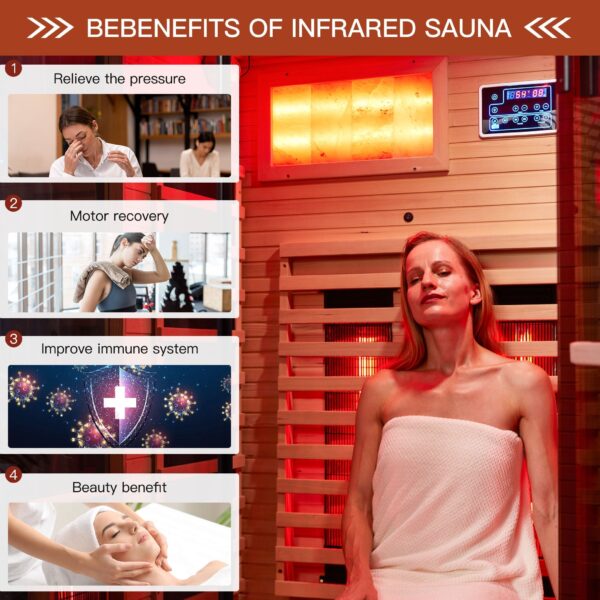 EROMMY Infrared Sauna 3 Person with Full Spectrum Heaters for Home or Gym - Image 7