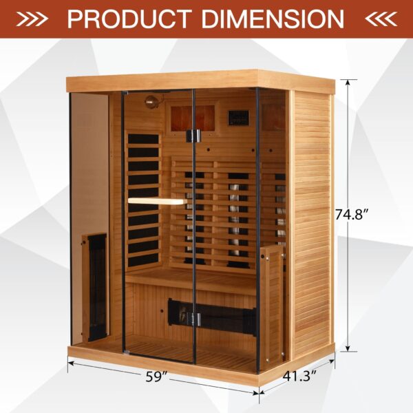 EROMMY Infrared Sauna 3 Person with Full Spectrum Heaters for Home or Gym - Image 9