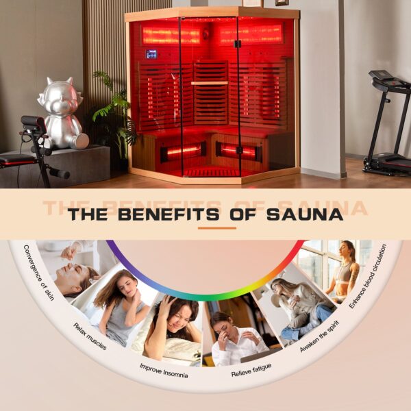 EROMMY Infrared Sauna 4 Person with Full Spectrum Heaters for Home or Gym - Image 2