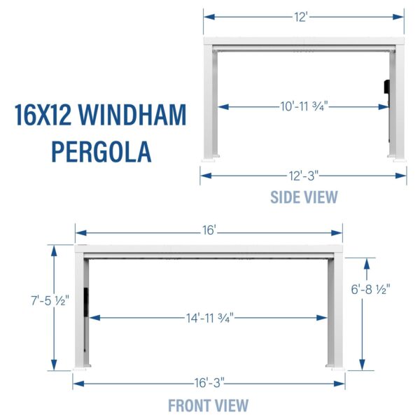 16x12 Windham Modern Steel Pergola With Sail Shade Soft Canopy - Image 4
