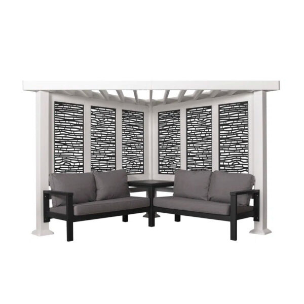 Ridgedale Modern Steel Pergola with Canopy / Finish: Red - Image 4