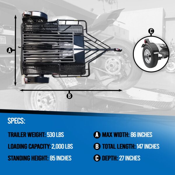 Trike and Spyder Ride-Up SRL Stand-Up Motorcycle Trailer - Image 2
