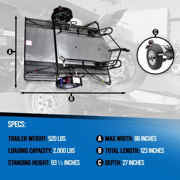 Go! Series Dual Rail Ride-Up Folding Motorcycle Trailer Discounted - Image 2
