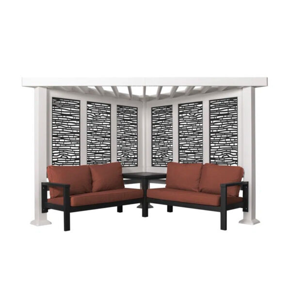Ridgedale Modern Steel Pergola with Canopy / Finish: Red - Image 3