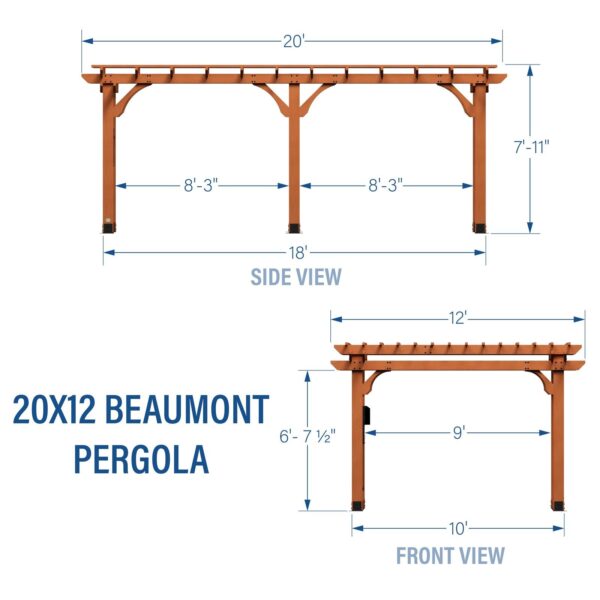 20x12 Beaumont Pergola - Image 3