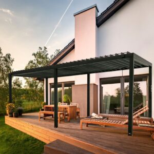 20x10 Sarasota Steel Louvered Pergola