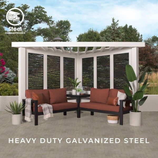 Ridgedale Modern Steel Pergola with Canopy / Finish: Red - Image 7