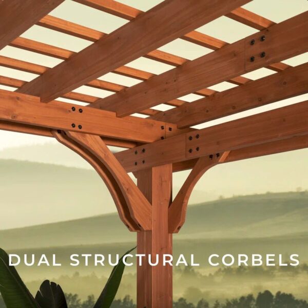 Beaumont 20 X 12 All Cedar Wooden Pergola - Image 15