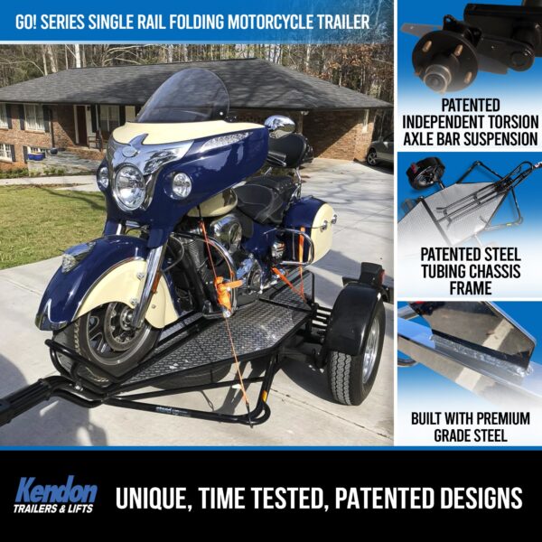 Go! Series Single Rail Folding Motorcycle Trailers - Image 3