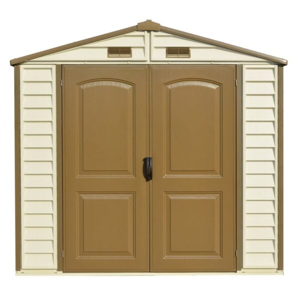 DuraMax 8ft x 6ft Storeall Vinyl Shed with Foundation Kit and window - Image 3