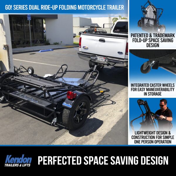 Go! Series Dual Rail Ride-Up Folding Motorcycle Trailer Discounted - Image 4