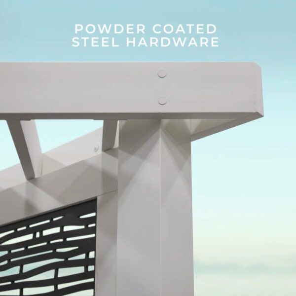 Richmond Modern Metal Steel Pergola with Canopy - Image 10