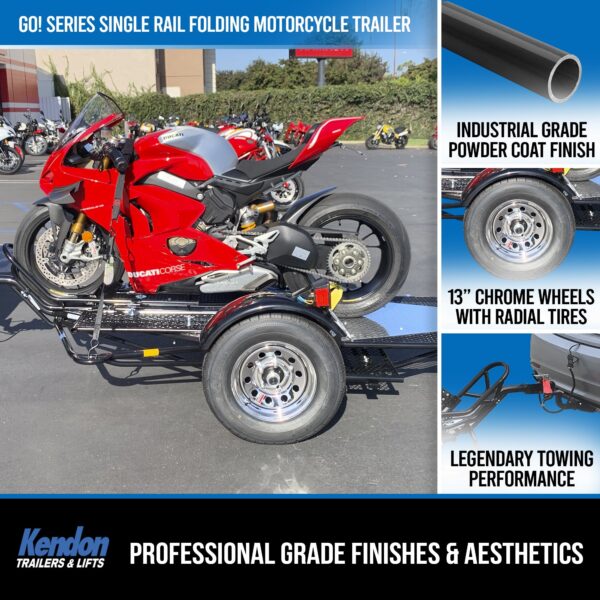Go! Series Single Rail Folding Motorcycle Trailers - Image 5