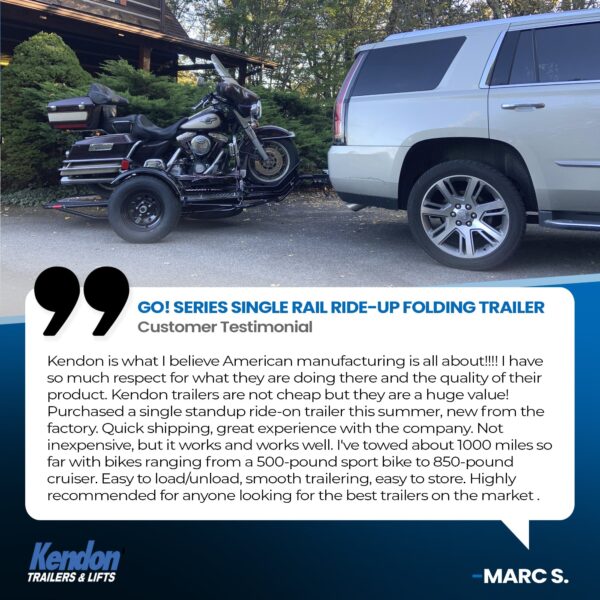 Go! Series Single Rail Ride-Up Folding Motorcycle Trailer - Image 6