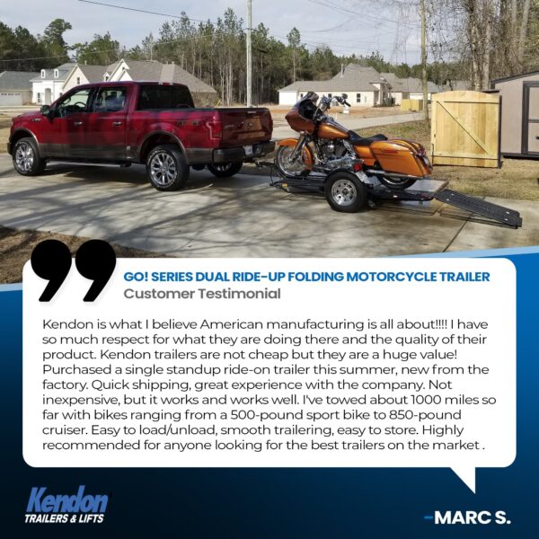 Go! Series Dual Rail Ride-Up Folding Motorcycle Trailer Discounted - Image 11
