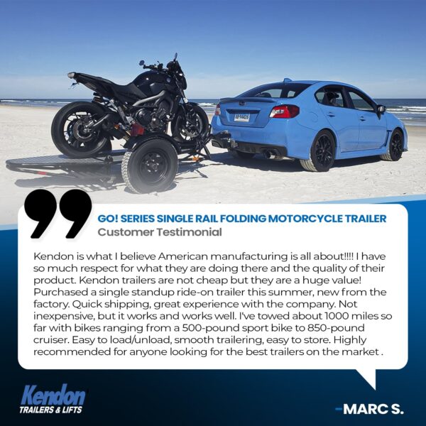 Go! Series Single Rail Folding Motorcycle Trailers - Image 6