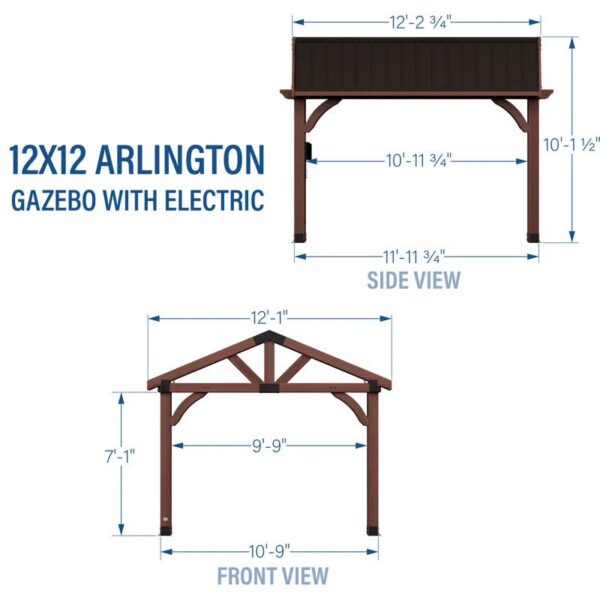 Arlington 12' X 12' Solid Wood Patio Gazebo - Image 4