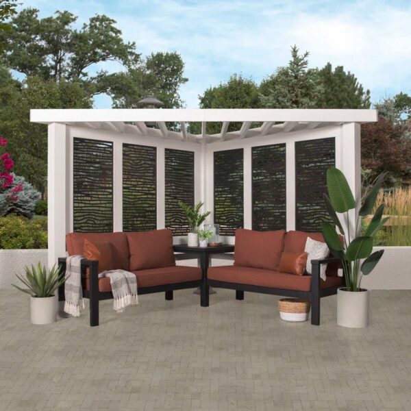 Ridgedale Modern Steel Pergola with Canopy / Finish: Red - Image 5