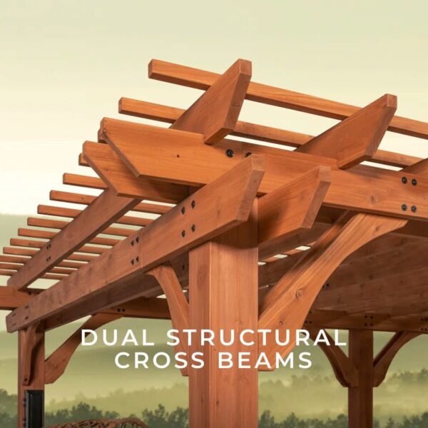 Beaumont 20 X 12 All Cedar Wooden Pergola - Image 16