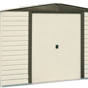 Arrow 10x12 Vinyl Dallas Shed w/ Foundation & Shelving