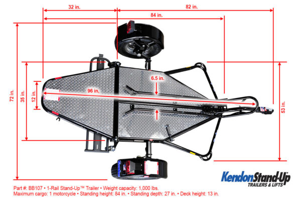 Go! Series Single Rail Folding Motorcycle Trailers - Image 7