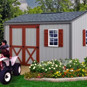 Cypress 12x10 Wood Storage Shed Kit - ALL Pre-Cut
