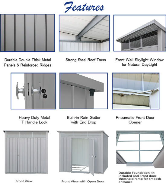 DuraMax 6x5 Palladium Metal Shed Features
