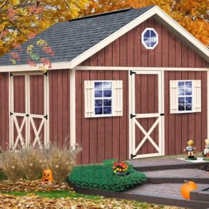 Fairview 12x16 Wood Storage Shed Kit - ALL Pre-Cut