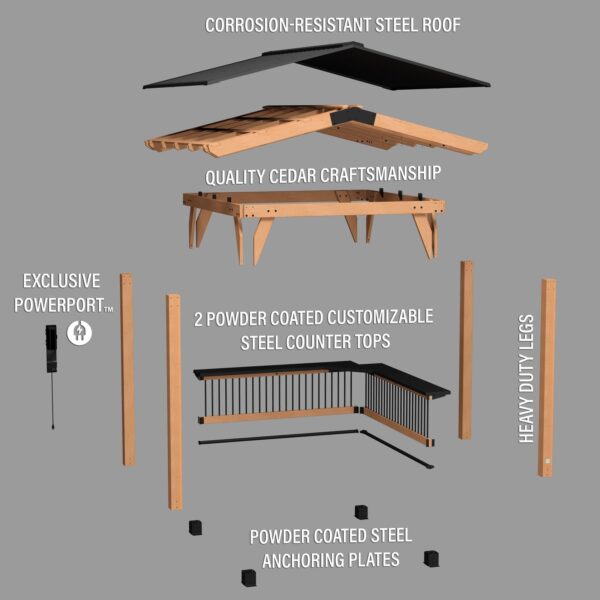 Granada Grill Gazebo with Outdoor Bar - Image 24