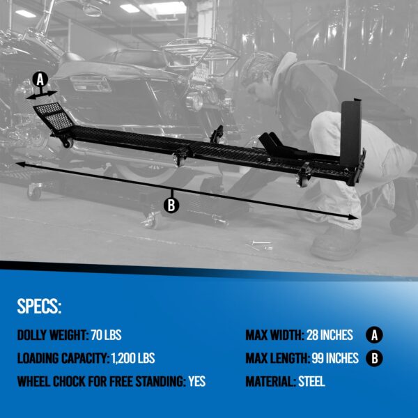 Kendon Folding Scorpion Motorcycle Dolly with Adjustable Wheel Chock - Image 2