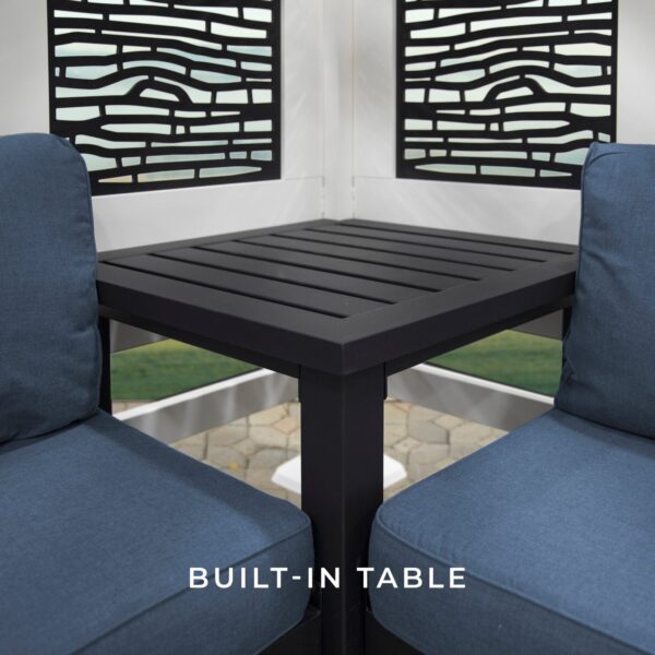 Ridgedale Modern Steel Cabana Pergola with Conversational Seating - Image 14