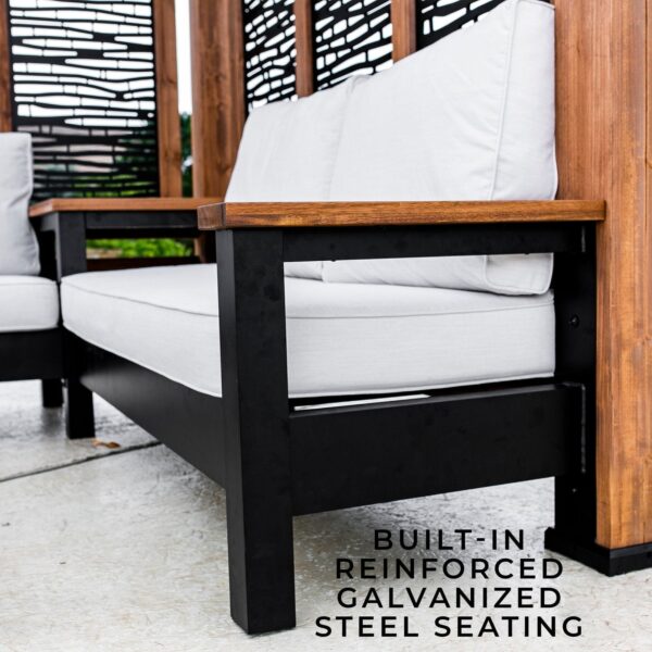 Tuscany Cabana Pergola with Conversation Seating - Bamboo Panels - Image 5