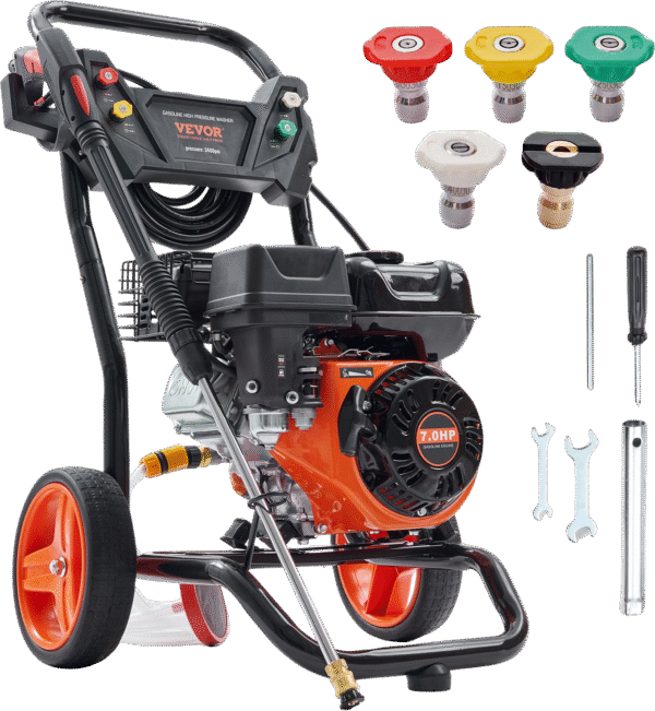 Vevor 3400 PSI Gas Pressure Washer 2.6 GPM with Aluminum Pump and 5 Quick Connect Nozzles New