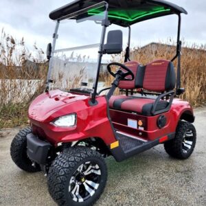 48V Electric Golf Cart 2 Seater Renegade Light Edition Utility Golf UTV - LIGHT EDITION - RED With Windshield and Radio