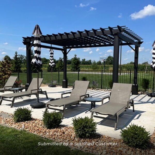 14x12 Stratford Traditional Steel Pergola With Sail Shade Soft Canopy - Image 9