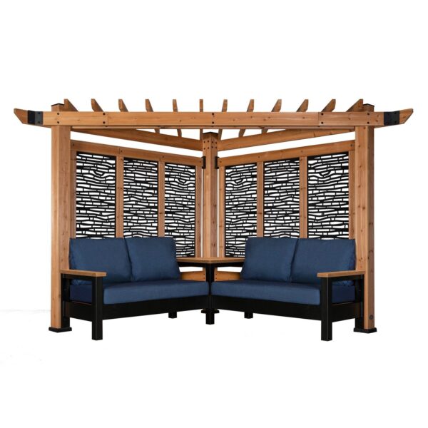 Tuscany Cabana Pergola with Conversation Seating - Bamboo Panels - Image 3