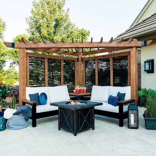 Tuscany Cabana Pergola with Conversation Seating - Bamboo Panels - Image 2