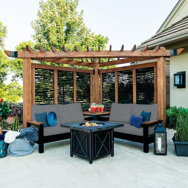 Tuscany Cabana Pergola with Conversation Seating - Bamboo Panels - Image 6
