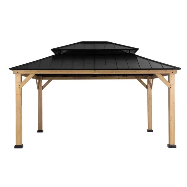 Archwood Patio Cedar Framed Steel Hardtop Gazebo - Image 3