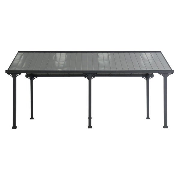 AutoCove 12x20 Gray Steel Frame Gable Roof Metal Carport/Gazebo with 2 Ceiling Hooks - Image 18