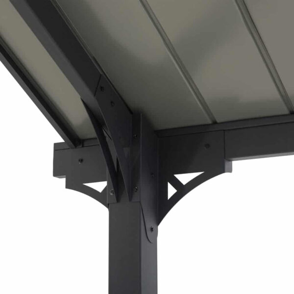 AutoCove 12x20 Gray Steel Frame Gable Roof Metal Carport/Gazebo with 2 Ceiling Hooks - Image 6