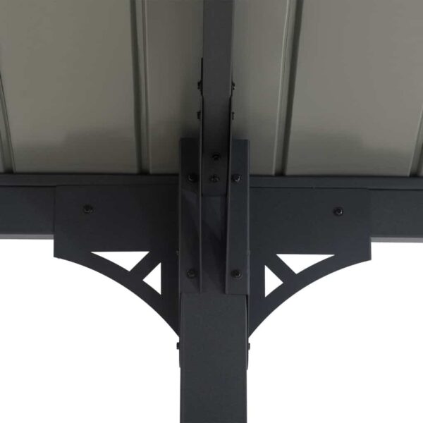 AutoCove 12x20 Gray Steel Frame Gable Roof Metal Carport/Gazebo with 2 Ceiling Hooks - Image 7