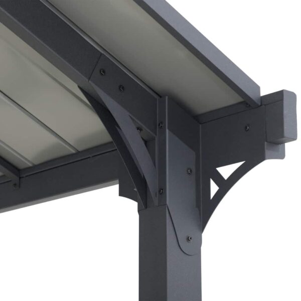 AutoCove 12x20 Gray Steel Frame Gable Roof Metal Carport/Gazebo with 2 Ceiling Hooks - Image 8
