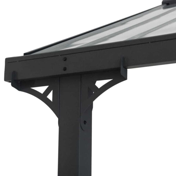 AutoCove 12x20 Gray Steel Frame Gable Roof Metal Carport/Gazebo with 2 Ceiling Hooks - Image 4