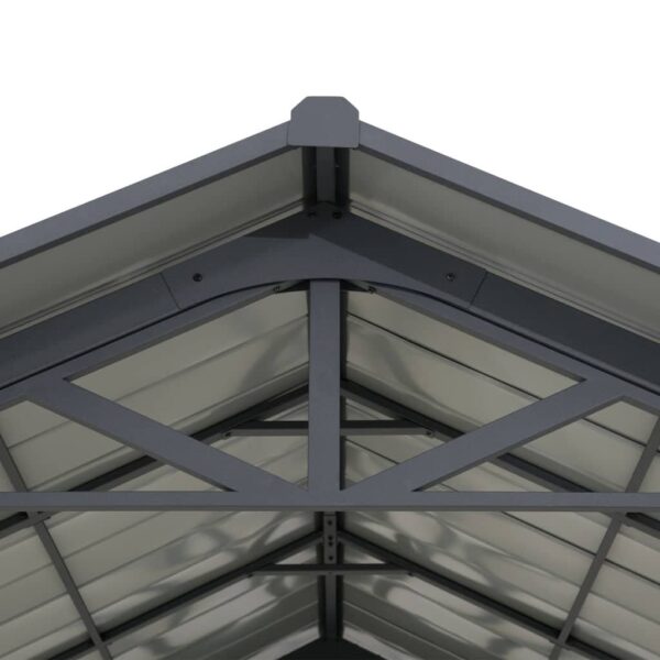 AutoCove 12x20 Gray Steel Frame Gable Roof Metal Carport/Gazebo with 2 Ceiling Hooks - Image 9
