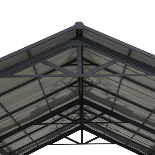 AutoCove 12x20 Gray Steel Frame Gable Roof Metal Carport/Gazebo with 2 Ceiling Hooks - Image 11