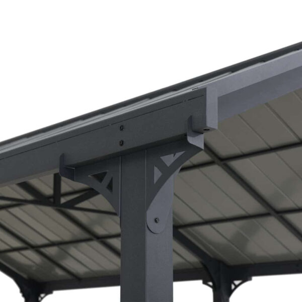AutoCove 12x20 Gray Steel Frame Gable Roof Metal Carport/Gazebo with 2 Ceiling Hooks - Image 10